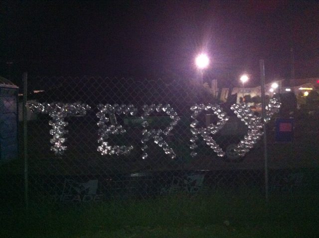 Michelle spelled the word "Terry" in the fence at iFly Dallas to get the attention of the GM, Terry in order to get a job interview.